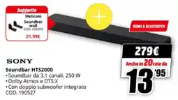 MediaWorld SONY Soundbar HTS2000 offerta