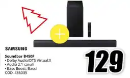 MediaWorld SAMSUNG Soundbar B450F offerta