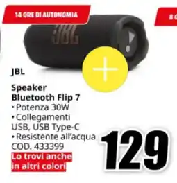MediaWorld JBL Speaker Bluetooth Flip 7 offerta