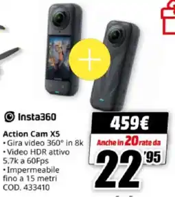 MediaWorld Insta360 Action Cam X5 offerta