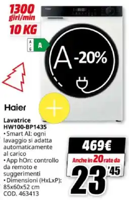 MediaWorld Haier Lavatrice HW100-BP1435 offerta