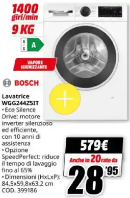 MediaWorld BOSCH Lavatrice WGG244Z5IT offerta