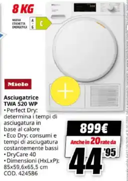MediaWorld Miele Asciugatrice TWA 520 WP offerta