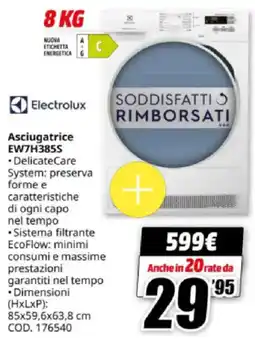 MediaWorld Electrolux Asciugatrice EW7H385S offerta