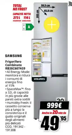 MediaWorld SAMSUNG Frigorifero Combinato RB38C607AS9 offerta