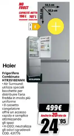 MediaWorld Haier Frigorifero Combinato HTR3518ENMX offerta