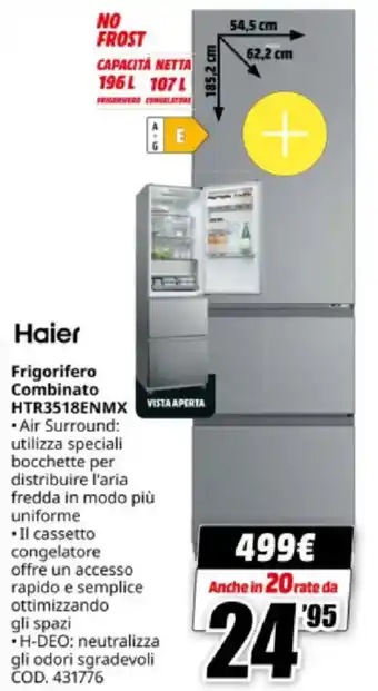 MediaWorld Haier Frigorifero Combinato HTR3518ENMX offerta