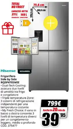 MediaWorld Hisense Frigorifero Side by Side RQ5P470SMIE offerta