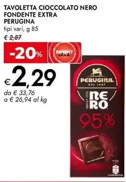 Bennet Tavoletta cioccolato nero fondente extra PERUGINA offerta