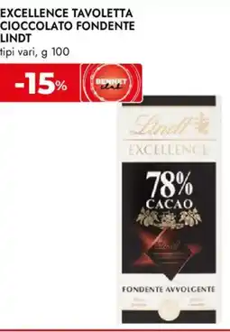 Bennet Excellence tavoletta cioccolato fondente LINDT offerta