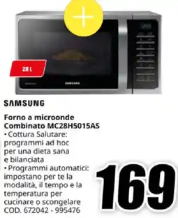 MediaWorld SAMSUNG Forno a microonde Combinato MC28H5015AS offerta