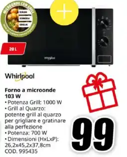 MediaWorld Whirlpool Forno a microonde 103 W offerta
