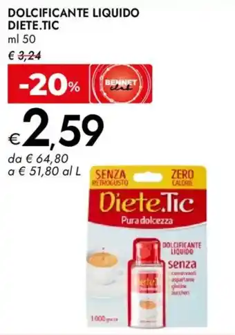 Bennet Dolcificante liquido DIETE.TIC offerta