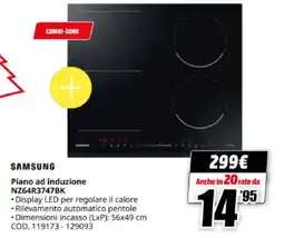 MediaWorld SAMSUNG Piano ad induzione NZ64R3747BK offerta