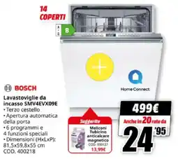 MediaWorld BOSCH Lavastoviglie da incasso SMV4EVX09E offerta