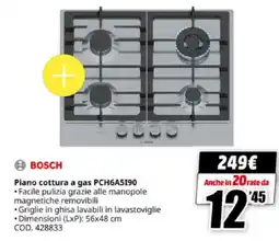 MediaWorld BOSCH Piano cottura a gas PCH6A5190 offerta
