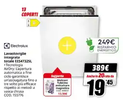 MediaWorld Electrolux Lavastoviglie integrata totale EES47325L offerta