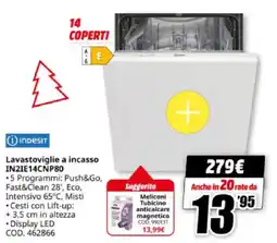 MediaWorld INDESIT Lavastoviglie a incasso IN2IE14CNP80 offerta