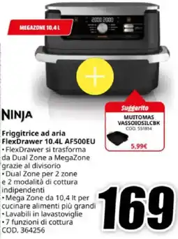 MediaWorld NINJA Friggitrice ad aria FlexDrawer 10.4L AF500EU offerta