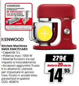 MediaWorld KENWOOD Kitchen Machines KMIX KMX751ARD offerta