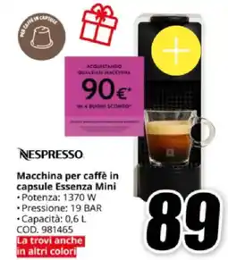 MediaWorld NESPRESSO Macchina per caffè in capsule Essenza Mini offerta