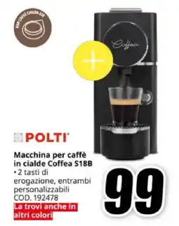 MediaWorld POLTI Macchina per caffè in cialde Coffea S18B offerta
