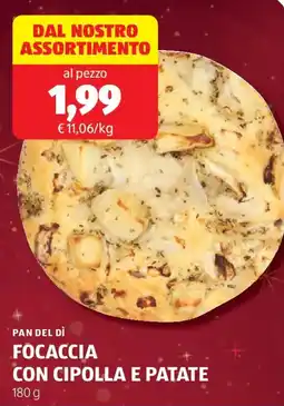 ALDI Pan del dì focaccia con cipolla e patate offerta