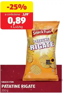 ALDI Snack fun patatine rigate offerta