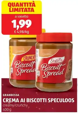ALDI Grandessa crema ai biscotti speculoos offerta