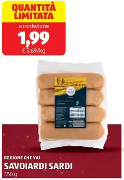 ALDI Regione che vai savoiardi sardi offerta