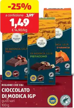ALDI Regione che vai cioccolato di modica IGP offerta