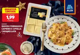 ALDI Gourmet ravioli formaggio caprino e cipolla caramellata offerta