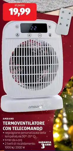 ALDI Ambiano termoventilatore con telecomando offerta