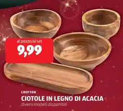 ALDI Crofton ciotole in legno di acacia offerta