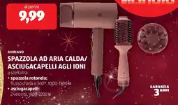 ALDI Ambiano spazzola ad aria calda/ asciugacapelli agli ioni offerta