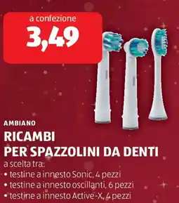 ALDI Ambiano ricambi3 per spazzolini da denti offerta