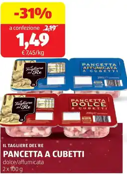 ALDI Il tagliere del re pancetta a cubetti offerta
