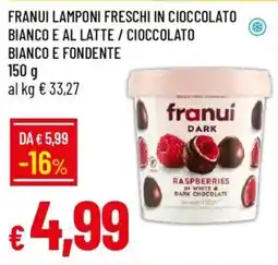 IperFamila Franui lamponi freschi in cioccolato bianco e al latte / cioccolato bianco e fondente offerta