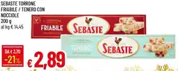 IperFamila Sebaste torrone friabile / tenero con nocciole offerta