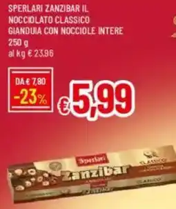 IperFamila Sperlari zanzibar il nocciolato classico gianduia con nocciole intere offerta