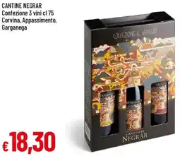 IperFamila CANTINE NEGRAR Confezione 3 vini cl 75 Corvina, Appassimento, Garganega offerta