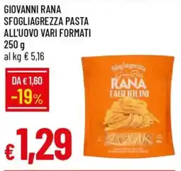 IperFamila Giovanni rana sfogliagrezza pasta all'uovo offerta
