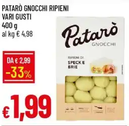 IperFamila Patarò gnocchi ripieni offerta