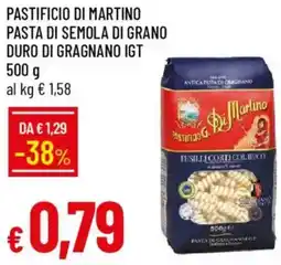 IperFamila Pastificio di martino pasta di semola di grano duro di gragnano igt offerta