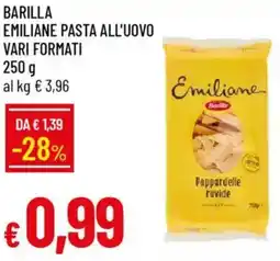 IperFamila Barilla emiliane pasta all'uovo offerta