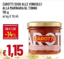IperFamila Zarotti sugo alle vongole/ alla marinara/al tonno offerta