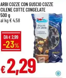 IperFamila Arbi cozze con guscio cozze cilene cotte congelate offerta