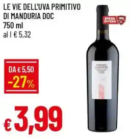 IperFamila Le vie dell'uva primitivo di manduria doc offerta