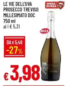 IperFamila Le vie dell'uva prosecco treviso millesimato doc offerta