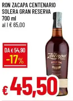 IperFamila Ron zacapa centenario solera gran reserva offerta